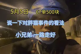 5月5日67单赚了500的辛苦钱，说一下自己对 胖猫 事件的看法 加油视频封面