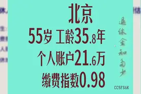 北京 账户21.6万 工龄35.8万 55岁退休金计算视频封面
