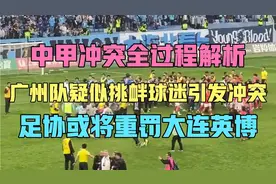 广州门将霍深坪疑似挑衅，引发大规模冲突，足协或将重罚大连英博视频封面