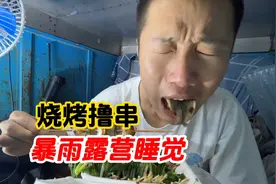 小伙下暴雨露营、在三轮房车里睡觉爽歪歪！晚上吃烧烤增加营养！视频封面
