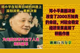 邓小平在中央知青工作会议上作了重要讲话，并当即拍板，果断决策视频封面