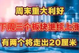 周末重大利好，下周三个板块继续上涨，有两个将走出20厘米！视频封面