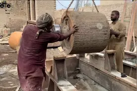 万物都可以普车，矿山巨型石磨古法工艺制作