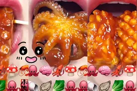 嘴唇吃播吃各种表情包🐙🦞🐚🦐🥬解压视频封面
