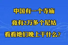 中国有一个寺庙，竟然有2万多个尼姑，来看看她们晚上都干什么呢视频封面