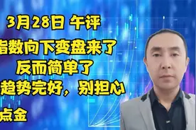 3月28日 午评  终于向下变盘了！反而简单了，大趋势完好，淡定些视频封面