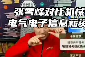 张雪峰对比机械电气电子信息薪资，电子信息最高视频封面