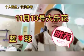 明天（11月13号）大乐花（蓝🌹球）个人观点，仅供参考视频封面