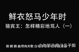 鲜衣怒马少年时-骆宾王：怎样精彩地骂人（一）视频封面
