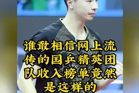 谁敢相信，网上流传的国乒精英团队收入榜单竟然是这样的