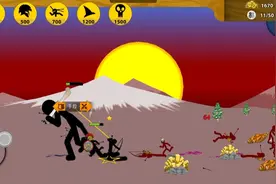 今天完了盗版的火柴人战争遗产结果打输了后面到第一关去刷点钻石