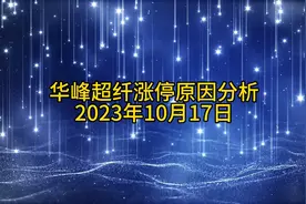 华峰超纤涨停原因分析20231017
