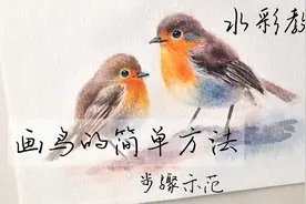 水彩绘画步骤示范/画鸟的简单方法视频封面