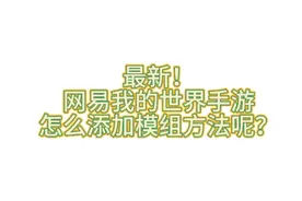 网易我的世界添加模组方法！