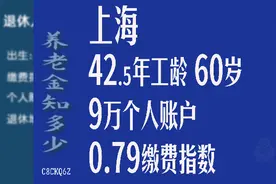 上海市，工龄42.5年，个人账户9万元，60岁退休养老金计算视频封面