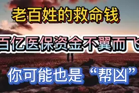 老百姓的救命钱，百亿医保资金不翼而飞，你也可能是“帮凶”视频封面