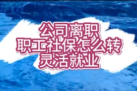 从公司离职了，社保关系怎么转灵活就业？#社保 #灵活就业视频封面
