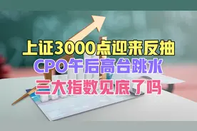 上证3000点迎来反抽，CPO午后小作文引发高台跳水！指数见底了吗视频封面