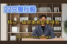 22只银行股，核心一级资本充足率排名视频封面