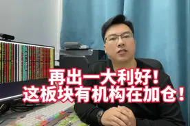 这板块再出大利好，或将开启主升浪，有机构加仓了，目标将暴涨！视频封面