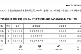 2024济南铁路局招聘人员名单公示1703人，院校及专业
