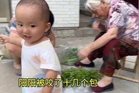 蚊子真可怕，阳阳被咬了十多个包，姥姥和小丽都心疼了～