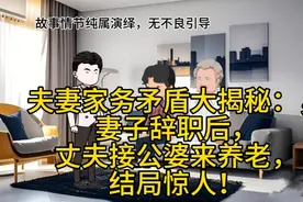 夫妻家务矛盾大揭秘：妻子辞职后，丈夫接公婆来养老，结局惊人视频封面
