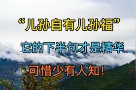“儿孙自有儿孙福”，下半句才是精华，可惜少有人知。视频封面