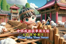用英语讲中国传统故事《亡羊补牢》，英文讲故事比赛，中英文对照视频封面