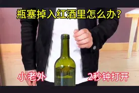 瓶塞掉入红酒瓶里怎么办？你看小老外只用2秒钟，就能轻松取出