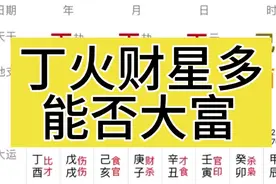 丁火，财星多，能否大富