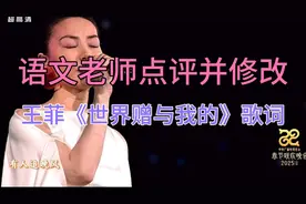 语文老师点评并修改:王菲《世界赠与我的》歌词视频封面