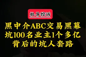 黑中介ABC交易黑幕坑100多名业主1个多亿背后的坑人套路视频封面