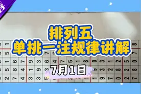 排列五7月1日单挑一注规律讲解视频封面