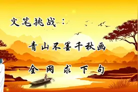 文笔挑战：青山不墨千秋画，请网友接！视频封面