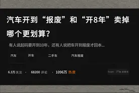 汽车开到“报废”和“开8年”卖掉，哪个更划算？视频封面
