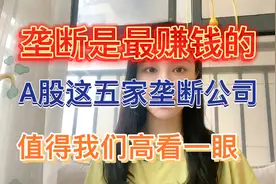 垄断是最赚钱的，A股这五家垄断公司，值得我们高看一眼！视频封面