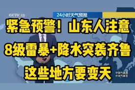 紧急预警！山东人注意：8级雷暴+降水突袭齐鲁，这些地方要变天视频封面