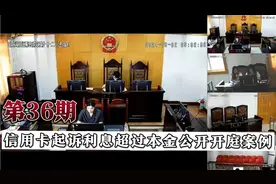 某信用卡分行起诉逾期持卡人，利息超过本金公开开庭案例。视频封面