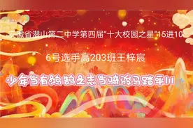 6号选手高203班王梓宸少年当有鸿鹄之志当骑骏马踏平川视频封面