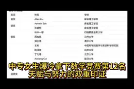 中专女生爆冷拿下数学竞赛第12名：天赋与努力的双重印证视频封面