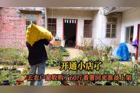 店铺开通了，向农户收购了60斤番薯回来，还没上架就被截胡了一半