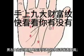 手上九大财富纹，快看看你有没有！