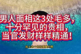 男人面相这3处毛多，十分罕见的贵相，当官发财样样精通！视频封面