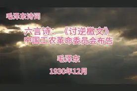 毛泽东诗词 六言诗《讨逆檄文》中国工农革命委员会布告 毛泽东