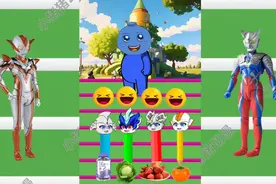 小贝把水果宝宝涂成黑色，奥特小画笔帮水果宝宝恢复颜色