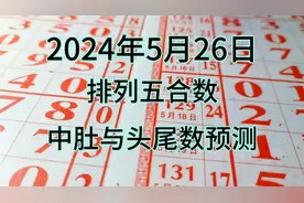 5月26日，排五和数，中肚数与头尾数预测视频封面