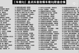 抖音劲爆车载DJ歌曲100首，歌词显示