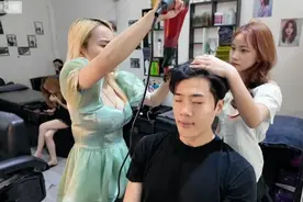 越南理发店，三个小姐姐配合默契，解压助眠视频ASMR视频封面