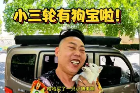 小三轮又有狗啦，花350买只小博美，看看怎么样？老漂亮了！视频封面
